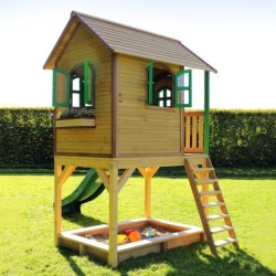 Axi Cabanes enfants Bois massif Naturel