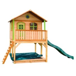 Axi Cabanes enfants Bois massif Naturel