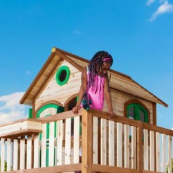 Axi Cabanes enfants Bois massif Naturel