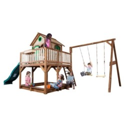 Axi Cabanes enfants Bois massif Naturel