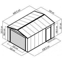 X-Metal Garage métal Acier galvanisé Gris 15.14m²