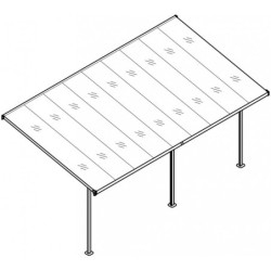 X-Metal Toit de terrasse alu Aluminium Gris 17m²