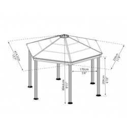 Canopia by Palram Tonnelles de jardin Aluminium Gris 14.80m²