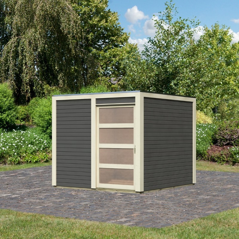 Karibu Abri de jardin bois 5 à 10 m² Bois massif Gris 6.05m² Karibu Abri de jardin bois 5 à 10 m² Bois massif Gris 6.05m²