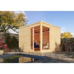 Karibu Abri de jardin bois 5 à 10 m² Bois massif Marron 9.24m²
