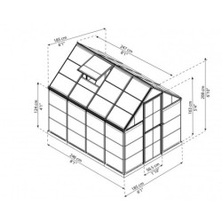 Canopia by Palram Serre de jardin en polycarbonate Gris 4.6m²