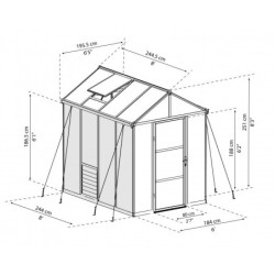 Canopia by Palram Serre de jardin en polycarbonate Gris 4.8m²