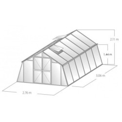 Limes Serre de jardin en verre Gris 8.45m²