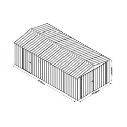EasyShed Garage métal Acier galvanisé Gris 20.10m²