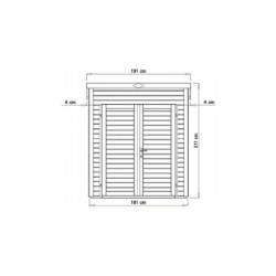 Baltic Abri de jardin bois moins de 5 m² Bois massif Gris 2.19m²