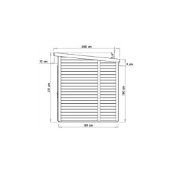 Baltic Abri de jardin bois moins de 5 m² Bois massif Gris 4.3m²