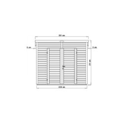 Baltic Abri de jardin bois moins de 5 m² Bois massif Gris 4.3m²