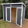 Baltic Abri de jardin bois moins de 5 m² Bois massif Gris 4.3m²