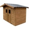 Habrita Abri de jardin bois 5 à 10 m² Bois massif Marron 7.05m²