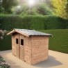 Habrita Abri de jardin bois 5 à 10 m² Bois massif Marron 7.05m²
