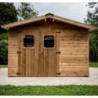 Habrita Abri de jardin bois 10 à 15 m² Bois massif Marron 10.33m²
