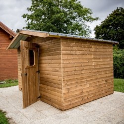 Habrita Abri de jardin bois 10 à 15 m² Bois massif Marron 10.33m²