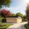 Habrita Abri de jardin bois plus de 20 m² Bois massif Marron 23.82m²