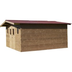 Habrita Abri de jardin bois plus de 20 m² Bois massif Marron 23.82m²
