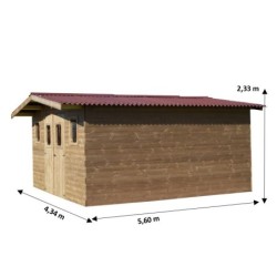 Habrita Abri de jardin bois plus de 20 m² Bois massif Marron 23.82m²
