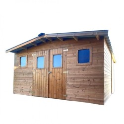 Habrita Abri de jardin bois plus de 20 m² Bois massif Marron 23.82m²