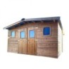 Habrita Abri de jardin bois plus de 20 m² Bois massif Marron 23.82m²