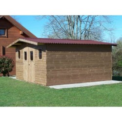 Habrita Abri de jardin bois plus de 20 m² Bois massif Marron 23.82m²