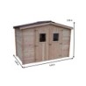 Habrita Abri de jardin bois 5 à 10 m² Bois massif Marron 5.24m²