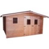 Habrita Abri de jardin bois 10 à 15 m² Bois massif Marron 12.89m²