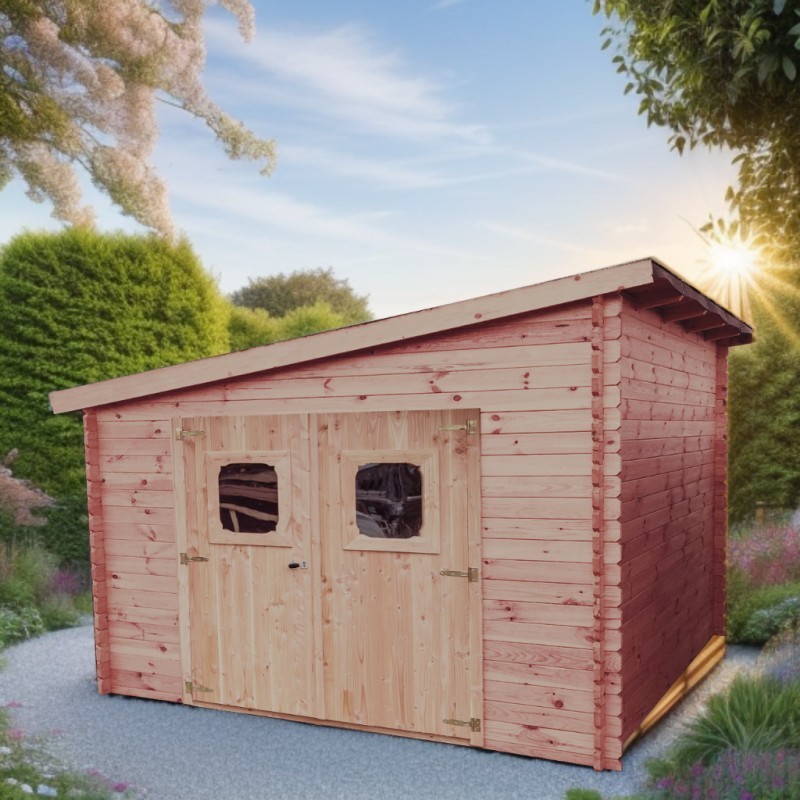 Habrita Abri de jardin bois 5 à 10 m² Bois massif Marron 9.86m² Habrita Abri de jardin bois 5 à 10 m² Bois massif Marron 9.86m²