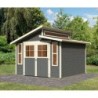 Karibu Abri de jardin bois 5 à 10 m² Bois massif Gris 9.24m²