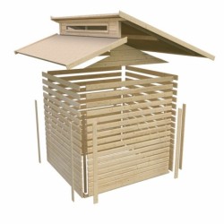 Karibu Abri de jardin bois 5 à 10 m² Bois massif Gris 9.24m²