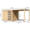 Karibu Abri de jardin bois 5 à 10 m² Bois massif Marron 6m²