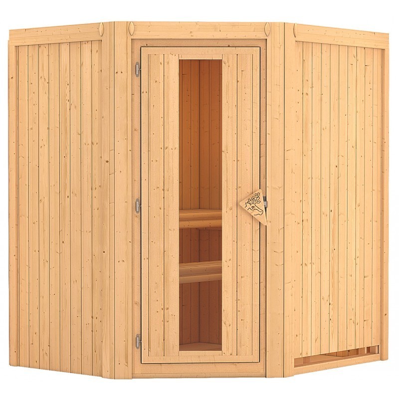 Karibu Sauna traditionnel Bois massif Bois naturel Karibu Sauna traditionnel Bois massif Bois naturel