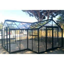 ACD Serre de jardin en verre Noir 22.59m²