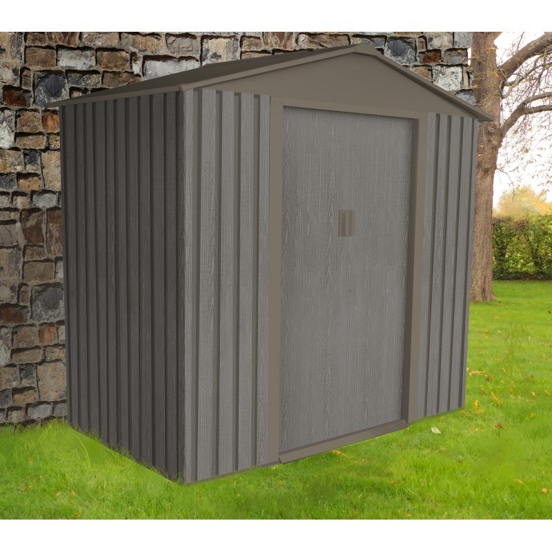Look Bois Vieilli Abri de jardin métal Métal Gris 2.4m² Look Bois Vieilli Abri de jardin métal Métal Gris 2.4m²