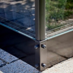 Halls Serre de jardin en verre Noir 3.9m²