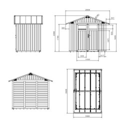 Grosfillex Abri de jardin résine PVC Gris 4m²