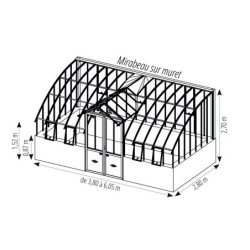 Lams Serre de jardin en verre Au choix 12.74m²