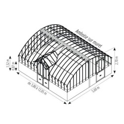 Lams Serre de jardin en verre Au choix 29.68m²