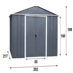 Yardmaster Abri de jardin métal Acier galvanisé Gris 4.38m²