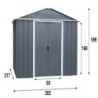 Yardmaster Abri de jardin métal Acier galvanisé Gris 4.38m²