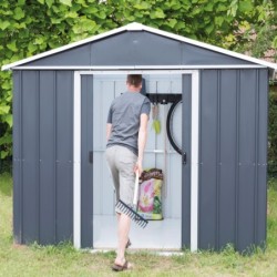 Yardmaster Abri de jardin métal Acier galvanisé Gris 7.18m²