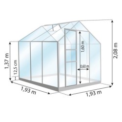 Lams Serre de jardin en verre Vert 3,7m²