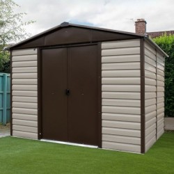 Yardmaster Abri de jardin métal Acier galvanisé Beige 7.18m²