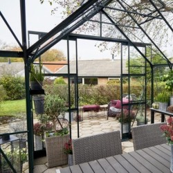 Halls Serre de jardin en verre Vert 12.9m²
