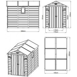 Jôbu Abri de jardin résine Polypropylène Gris 5.32m²