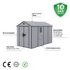 Jôbu Abri de jardin résine Polypropylène Gris 6.99m²
