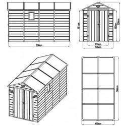 Jôbu Abri de jardin résine Polypropylène Gris 6.99m²