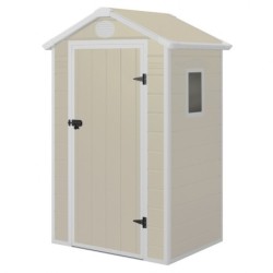 Jôbu Abri de jardin résine Polypropylène Beige 1.34m²